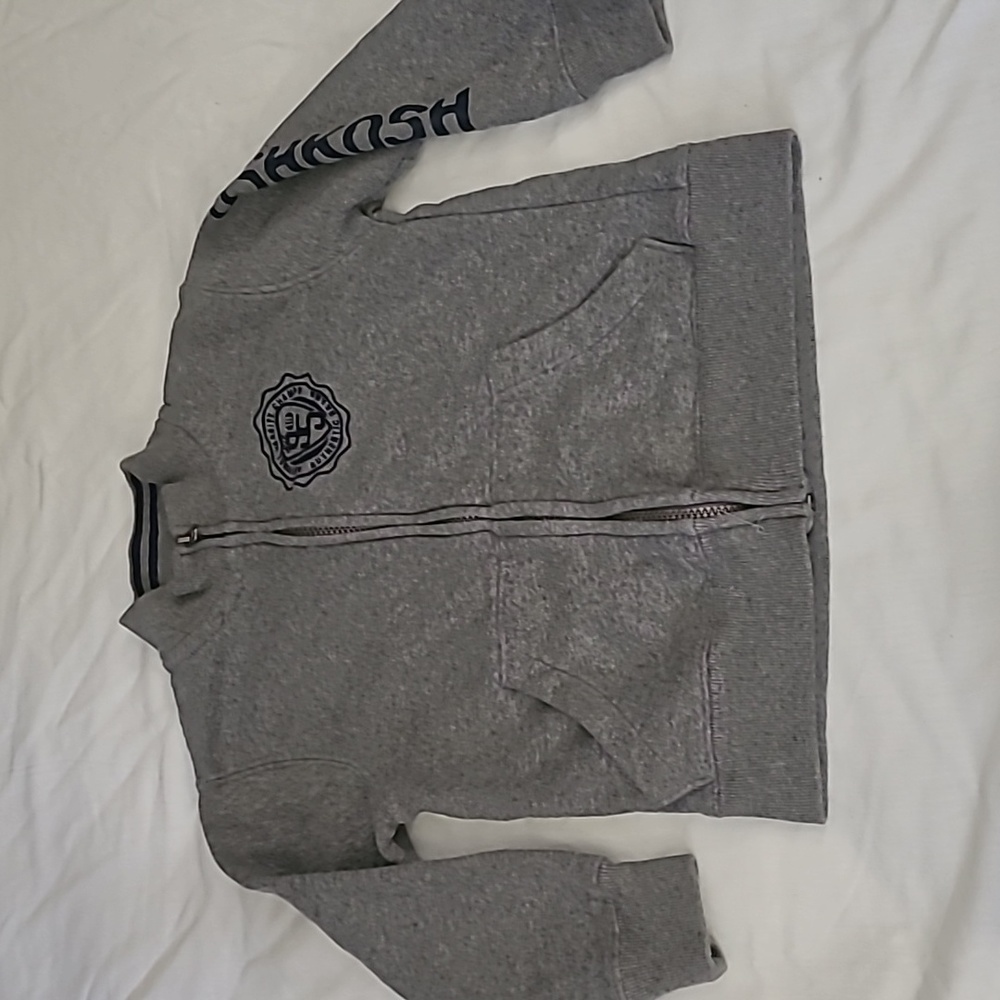 💥5/$25 Oshkosh B'gosh Boys Size 5 Gray Long Sleeve Zip Up Sweatshirt